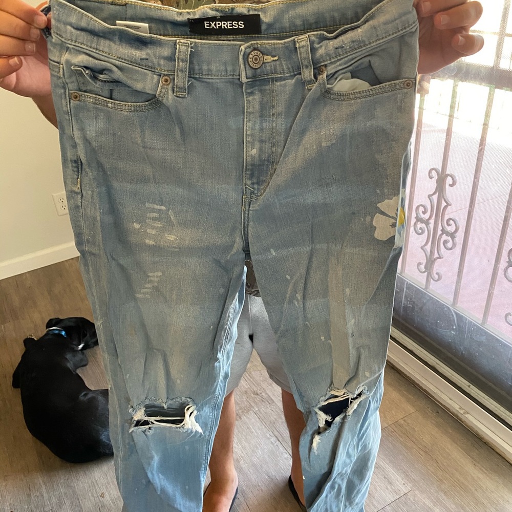 Express high-waisted boyfriend jeans